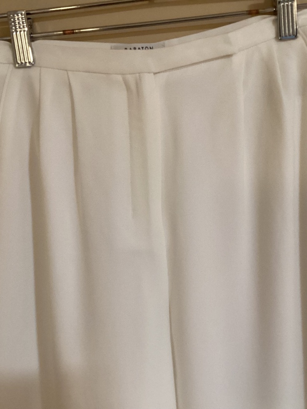 Babaton by Aritzia Pleated High-Rise Wide Leg Pants - White - Fully Lined